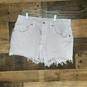 Levi's Purple Jean Shorts High-Waisted Cut-Off
